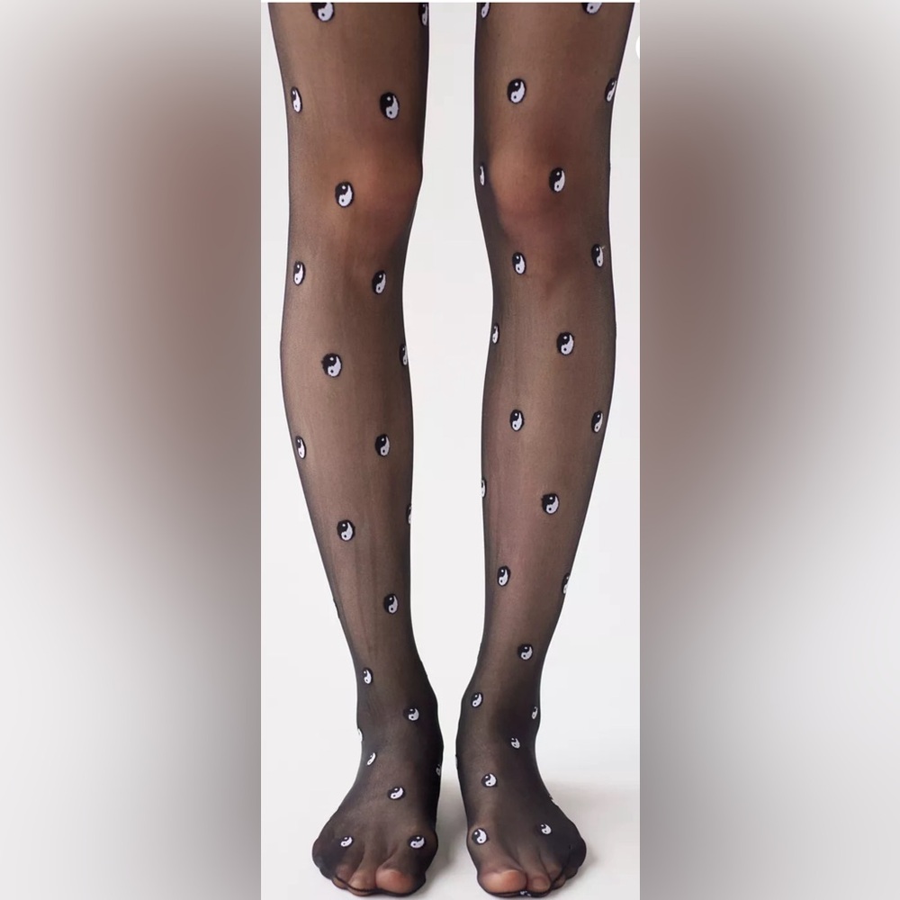 URBAN OUTFITTERS Allover Yin Yang Tight In Yin + Yang Tights SZ Medium Large NWT